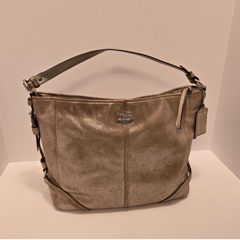 Coach Chelsea Metallic Leather Katarina Bag Light Gold Shimmer